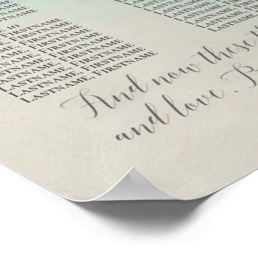 信仰の希望キリスト教の結婚座席表を愛する ポスター (角)