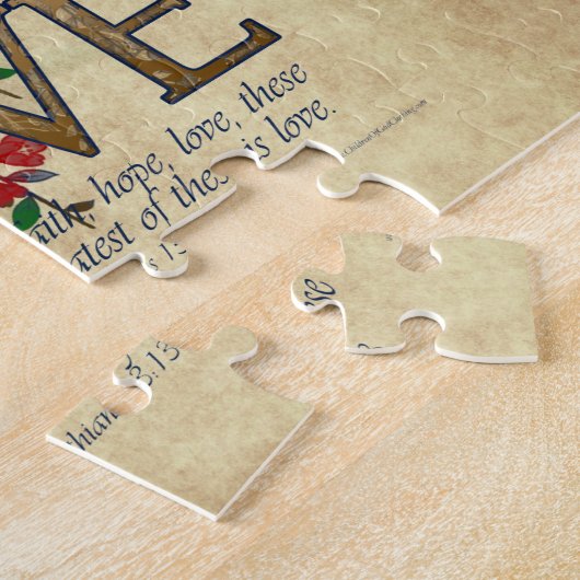 信仰の希望キリスト教の聖書聖句を愛する ジグソーパズル (側面)