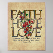 信仰の希望キリスト教の聖書聖句を愛する ポスター (正面)