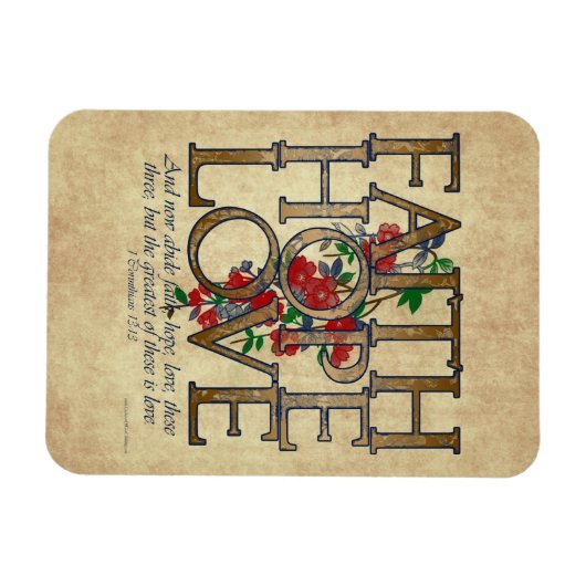 信仰の希望キリスト教の聖書聖句を愛する マグネット (横)