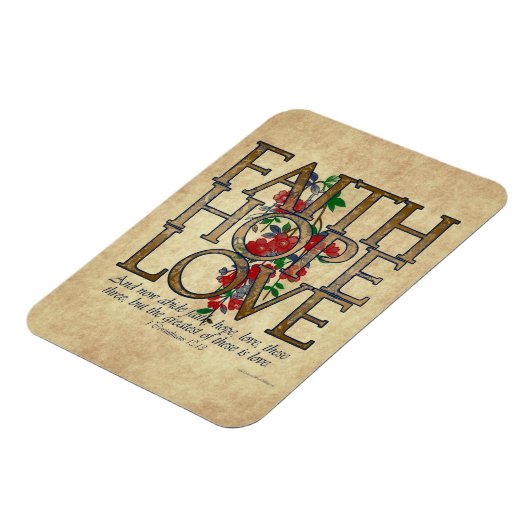 信仰の希望キリスト教の聖書聖句を愛する マグネット (左側)