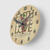 信仰の希望キリスト教の聖書聖句を愛する ラウンド壁時計 (傾斜)