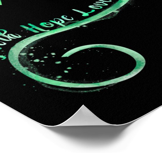 信仰の希望グリーンリボンメンタルヘルスの実現 ポスター (角)