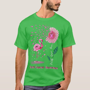 信仰の希望ピンクのフラミンゴリボン胸がん Tシャツ