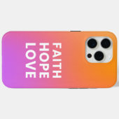 信仰の希望ラブグラディエントカラーオレンジパープル Case-Mate iPhoneケース (裏面 (横))