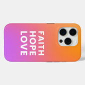 信仰の希望ラブグラディエントカラーオレンジパープル Case-Mate iPhoneケース (裏面 (横))