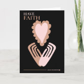 信仰の引用文ハートの手がすぐに良いカードを取得 サンキューカード (正面)