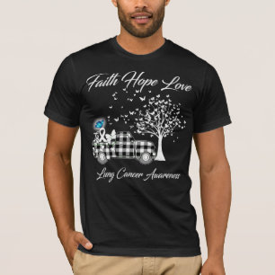 信仰の愛の肺がん認識ツリートラック Tシャツ