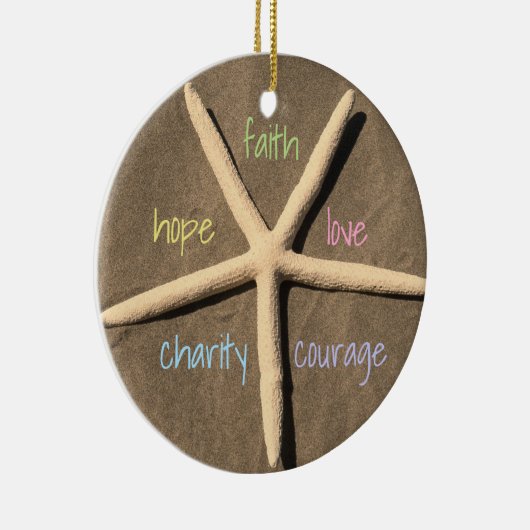信仰の愛を希望する勇気チャリティヒトデ セラミックオーナメント (右)