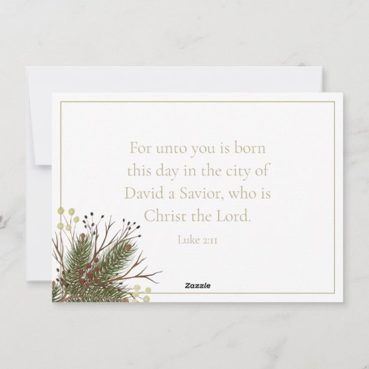 信仰の愛家族の宗教的な1つの写真クリスマス シーズンカード (裏面)