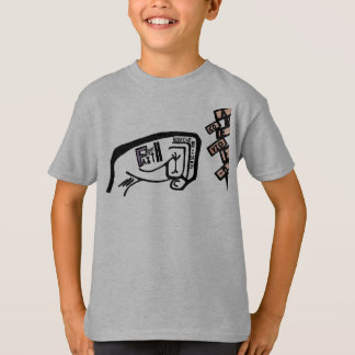 信仰の拳はっきりした白黒スケッチ Tシャツ