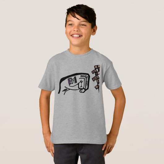 信仰の拳はっきりした白黒スケッチ Tシャツ (正面フル)