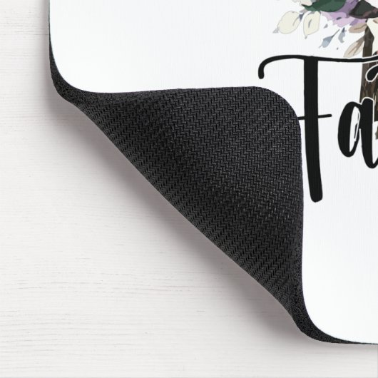 信仰の森十字(花付)、キリスト教の信仰 マウスパッド (コーナー)