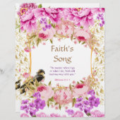 信仰の歌の詩パーソナライズされた紙 (正面/裏面)