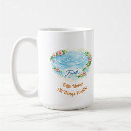 信仰の水面に浮かぶ花 イースター クリスチャンマグカップ コーヒーマグカップ