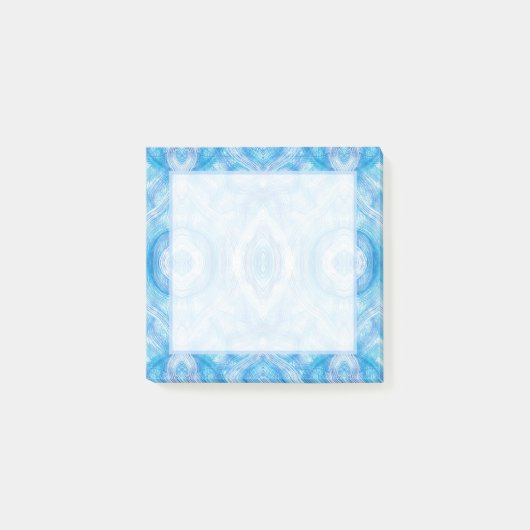 信仰の淡い青の抽象的な水彩画アート ポストイット (正面)