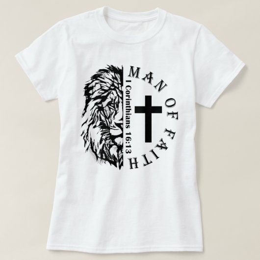 信仰の男キリスト教ボホFaith Shirt Tシャツ (デザイン正面)