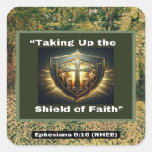 信仰の盾を取る – Squareスタンプ スクエアシール (正面)