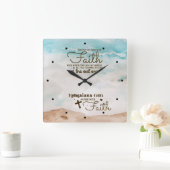 信仰の盾を手に取れ スクエア壁時計 (ホーム)