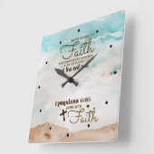 信仰の盾を手に取れ スクエア壁時計 (傾斜)