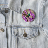 『信仰の紫きらめくの耳』ハチドリ 缶バッジ (インサイチュ)