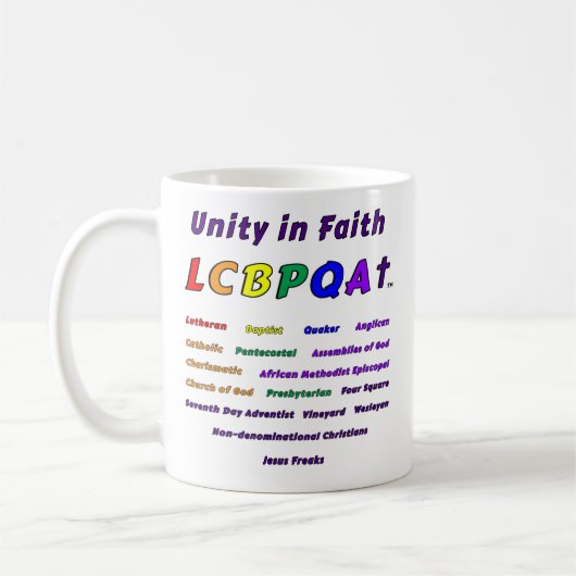 信仰の統一LCBPQA虹を取り戻す コーヒーマグカップ (左)