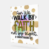 信仰の聖句によって歩く アクリルサイン (傾斜)