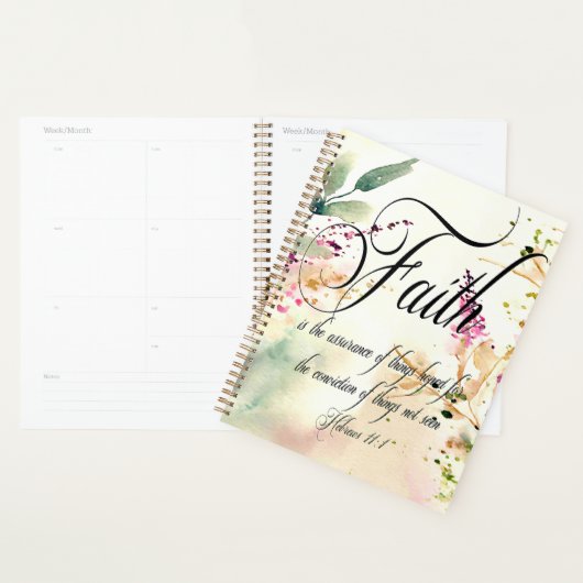 信仰の聖句ヘブル11:1水の色 プランナー手帳 (ディスプレー)