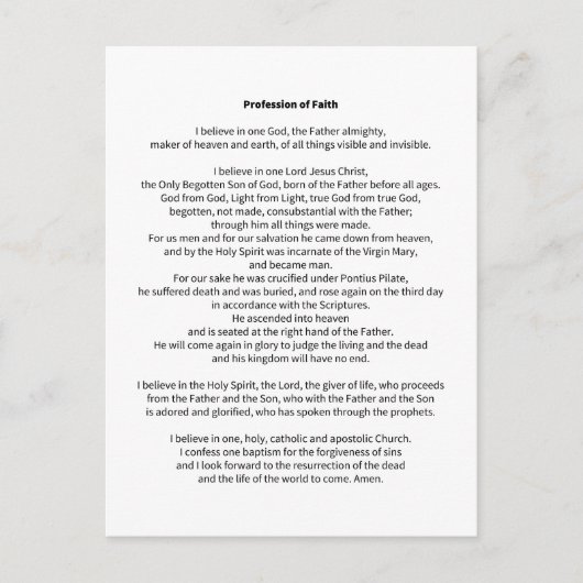 信仰の職業 ポストカード (正面)