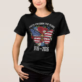 信仰の自由 250年 バタフライ アメリカ国旗  トライブレンドＴシャツ (正面)