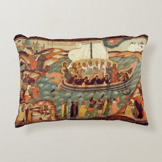 信仰の船アイコンlオーソドックスlクリスチャンl アクセントクッション (正面)