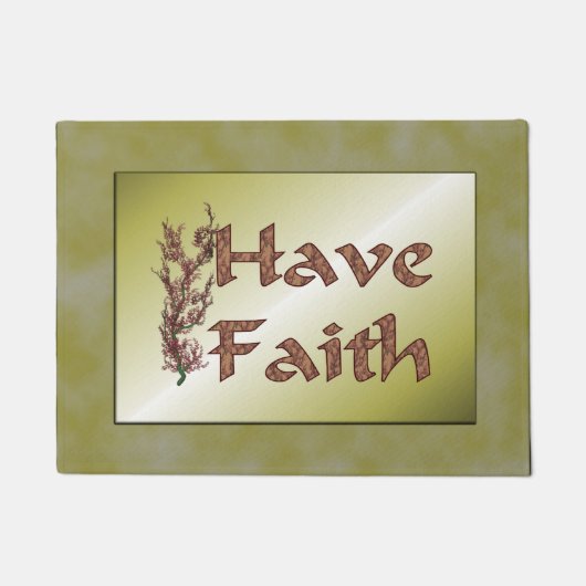 信仰の花の木を持感動的つ ドアマット (正面)