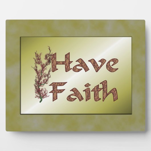 信仰の花の木を持感動的つ フォトプラーク (正面)