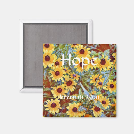 信仰の花エレミヤ29:11野生の花磁石 マグネット (正面/裏面)
