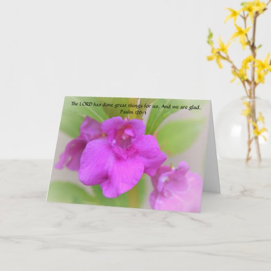 信仰の花ピンク考えるの花のカード カード (黄色い花)