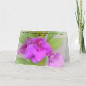 信仰の花ピンク考えるの花のカード カード (正面)