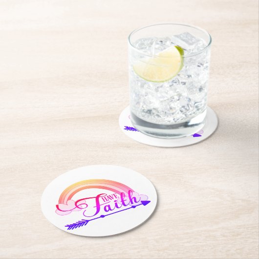 信仰の虹を見る ラウンドペーパーコースター (インサイチュ)