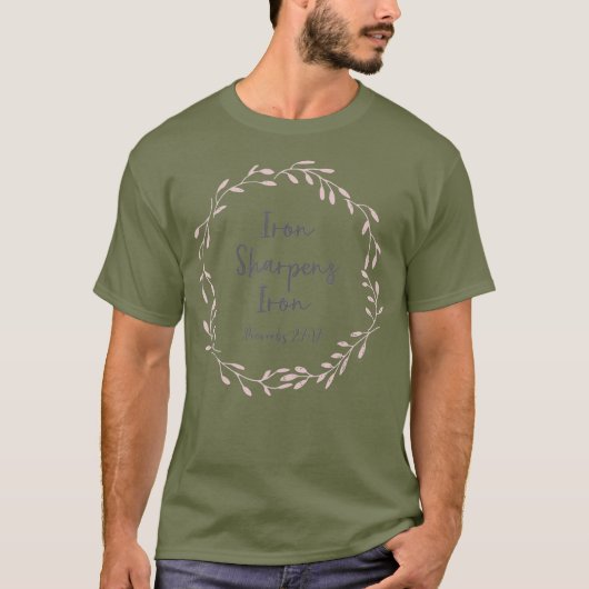 信仰の贈り物 女性のためのことば 箴言27:17 鉄 Tシャツ (正面)