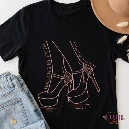 信仰の道を歩きながら、つまずく私たち - ユーモア Tシャツ