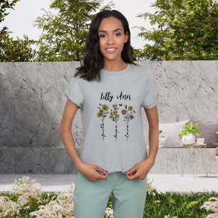 信仰の開花 – 女性のひまわりデザイン Tシャツ