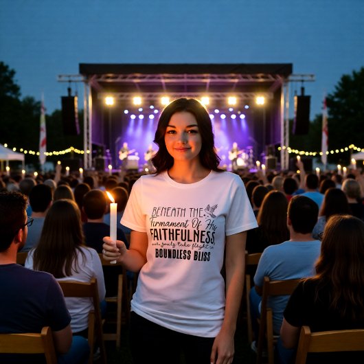 信仰の限りない至福の下に トライブレンドTシャツ