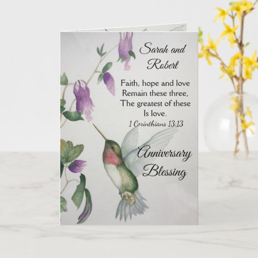 信仰の願い愛のカップル賛美記念日 カード (黄色い花)