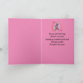 信仰の願い愛の乳がんピンクのリボンカード カード (内部)