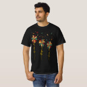 信仰の願い愛の平和サインデイジードラゴンフライヒッピー Tシャツ (正面フル)