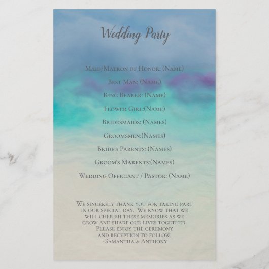 信仰の願い水の色のバイブル結婚バース (裏面)