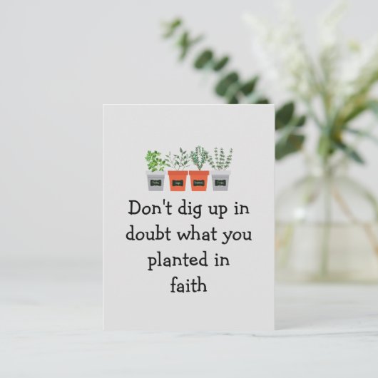 信仰のSqに何を植えたかを疑って掘り起こしてはいけない ポストカード (スタンド正面)