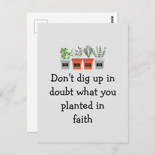 信仰のSqに何を植えたかを疑って掘り起こしてはいけない ポストカード (正面/裏面)