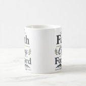 信仰はあなたを前進させる 励ましの言葉 コーヒーマグカップ (中央)