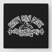 信仰はもはや山の信仰を動かすことができる スクエア壁時計 (正面)