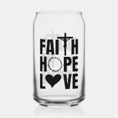 信仰はイエス・キリスト教を愛することを願う ガラス缶 (正面)